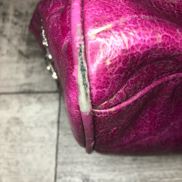 Jessica Simpson Retro Structured Textured Clasp Purse Dark Pink FLAWS Y2K - Picture 15 of 16